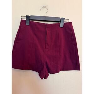 Forever 21 Fitted Shorts Women's Small Front Zipper Mid Rise Dark Plum